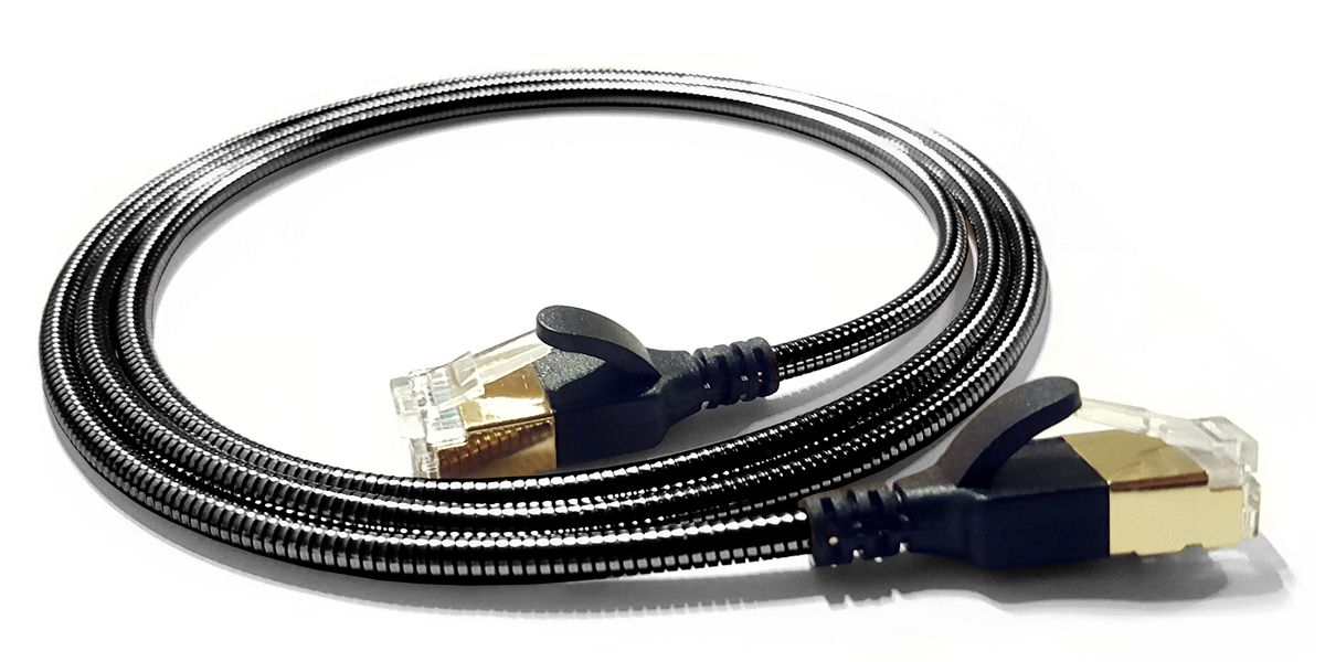 wantecWire Patchkabel gepanzert CAT6a 3,8mm anthrazit 1,0m