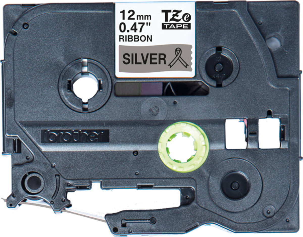 Textilband TZe-R931 nicht klebend schwarz auf silber 12mm x 4m