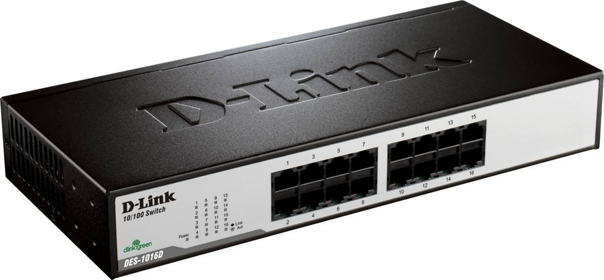 D-Link DES-1016D 16-Port NWay Workgroup Switch (RJ-45)