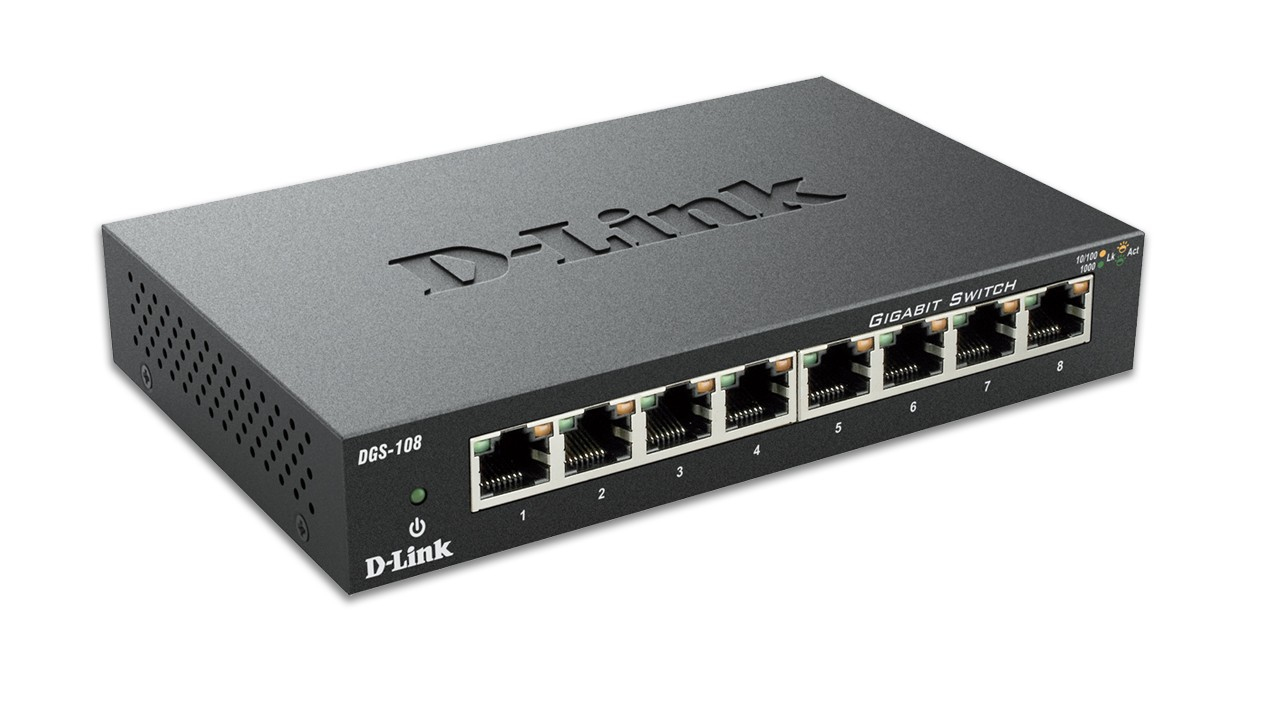 D-Link DGS-108 Unmanaged network switch Schwarz Netzwerk-Switch