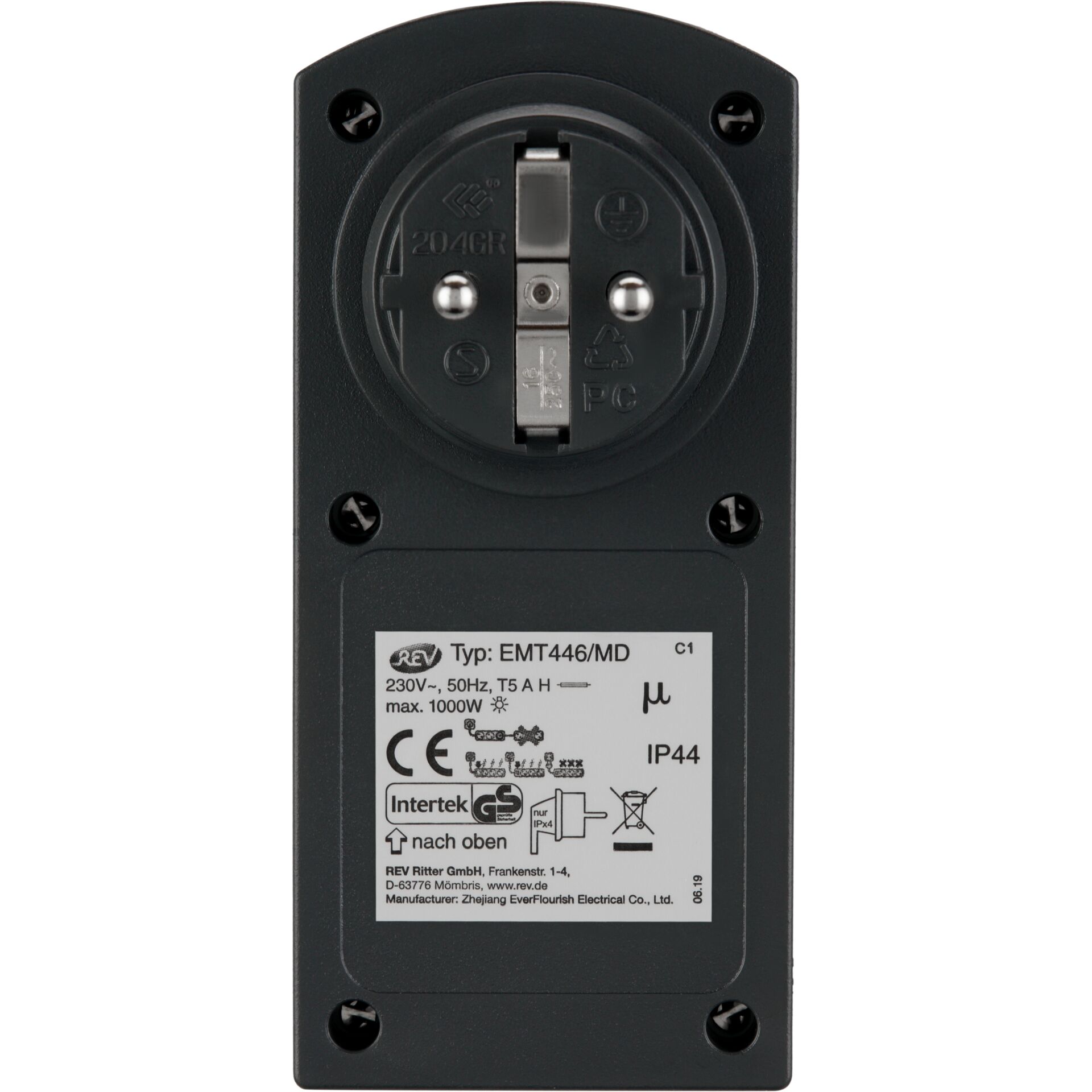 REV Zeitschaltuhr mechanisch IP44 schwarz-grün 895370_02
