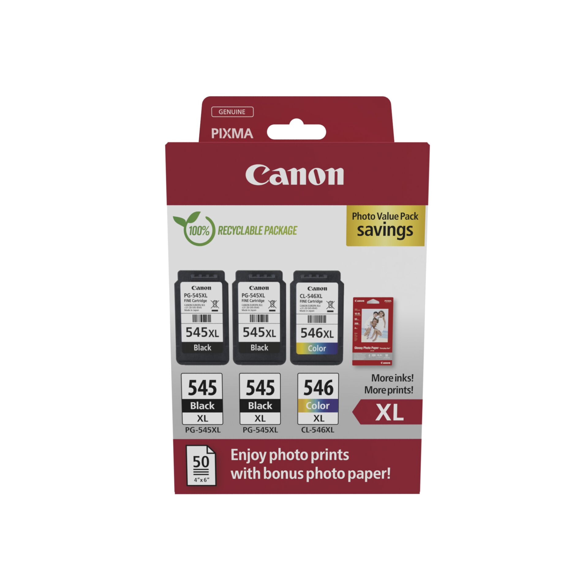 Canon PG-545 XL x2 / CL-546 XL Photo Value Pack 826898_00