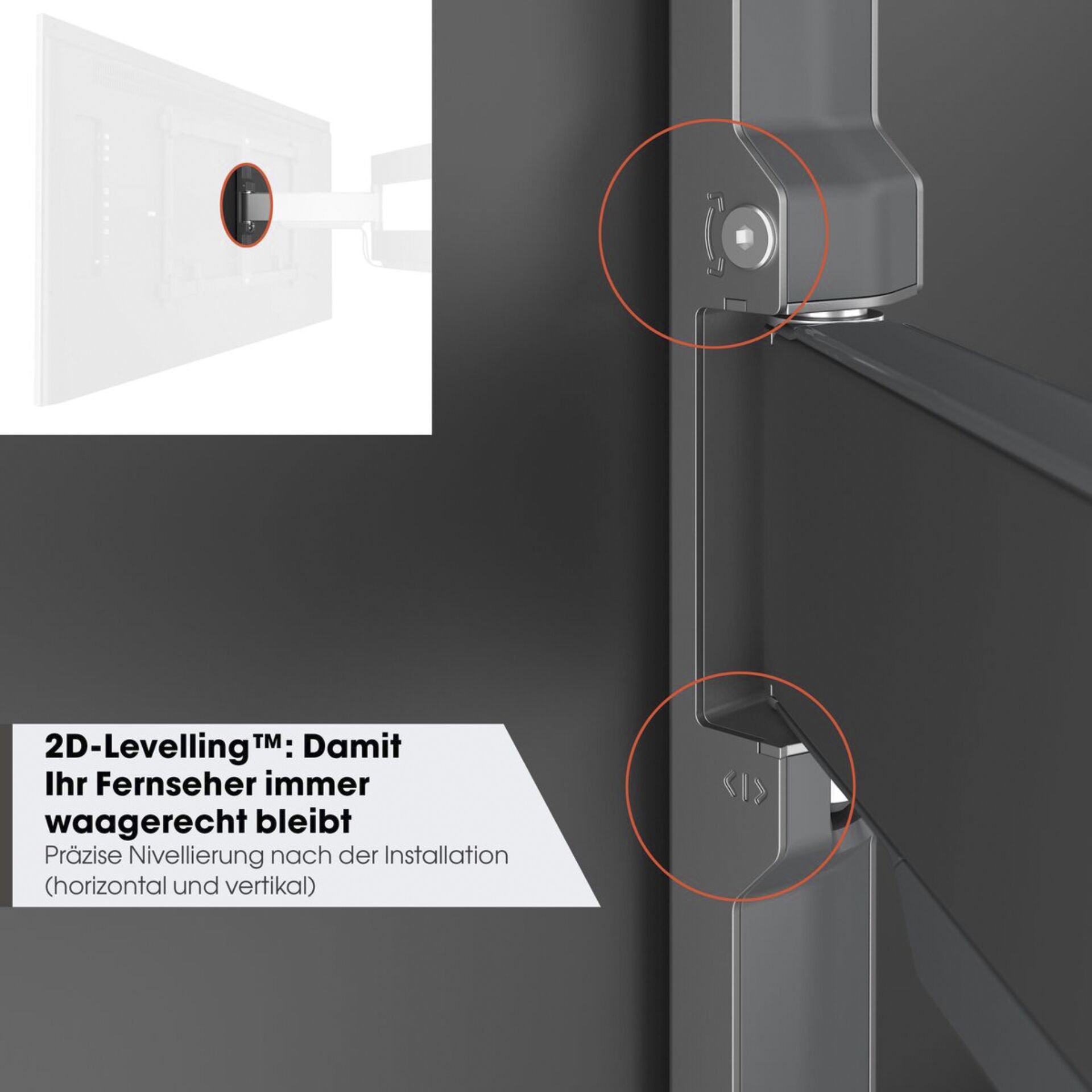 Vogels ELITE TVM 5845 schwarz Schwenkbare TV-Wandhalt. 55-100