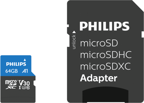 Philips MicroSDXC Card      64GB Class 10 UHS-I U3 incl. Adapter