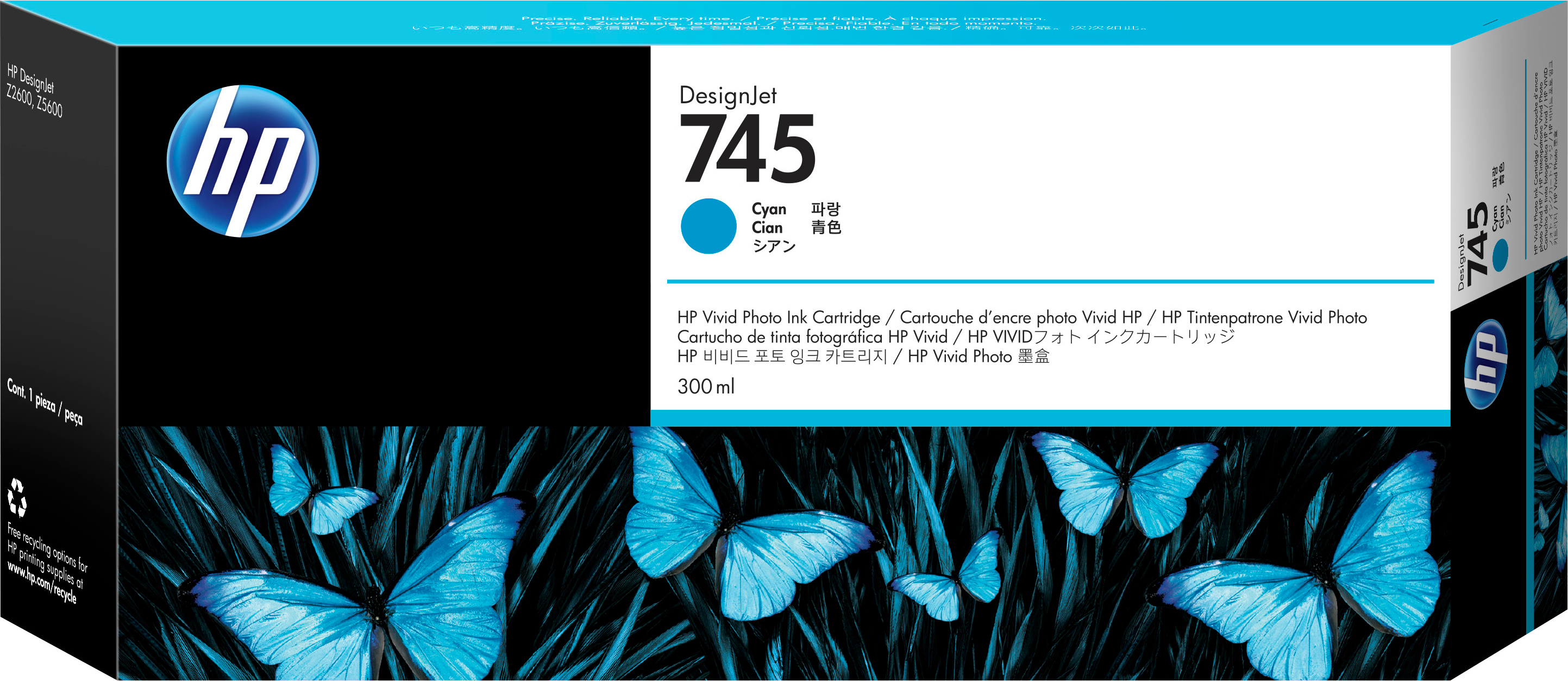 HP 745 DesignJet Druckerpatrone Cyan, 300 ml 32011352_2061594497