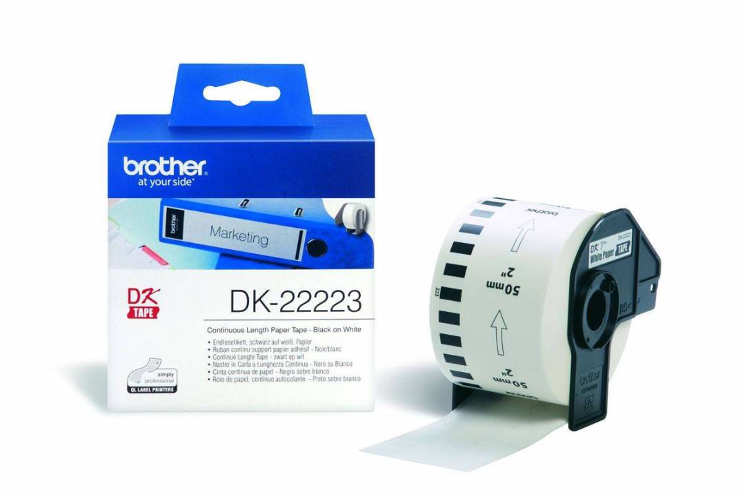 Endlos-Etiketten DK-22223 weiß, 50mm x 30,48m