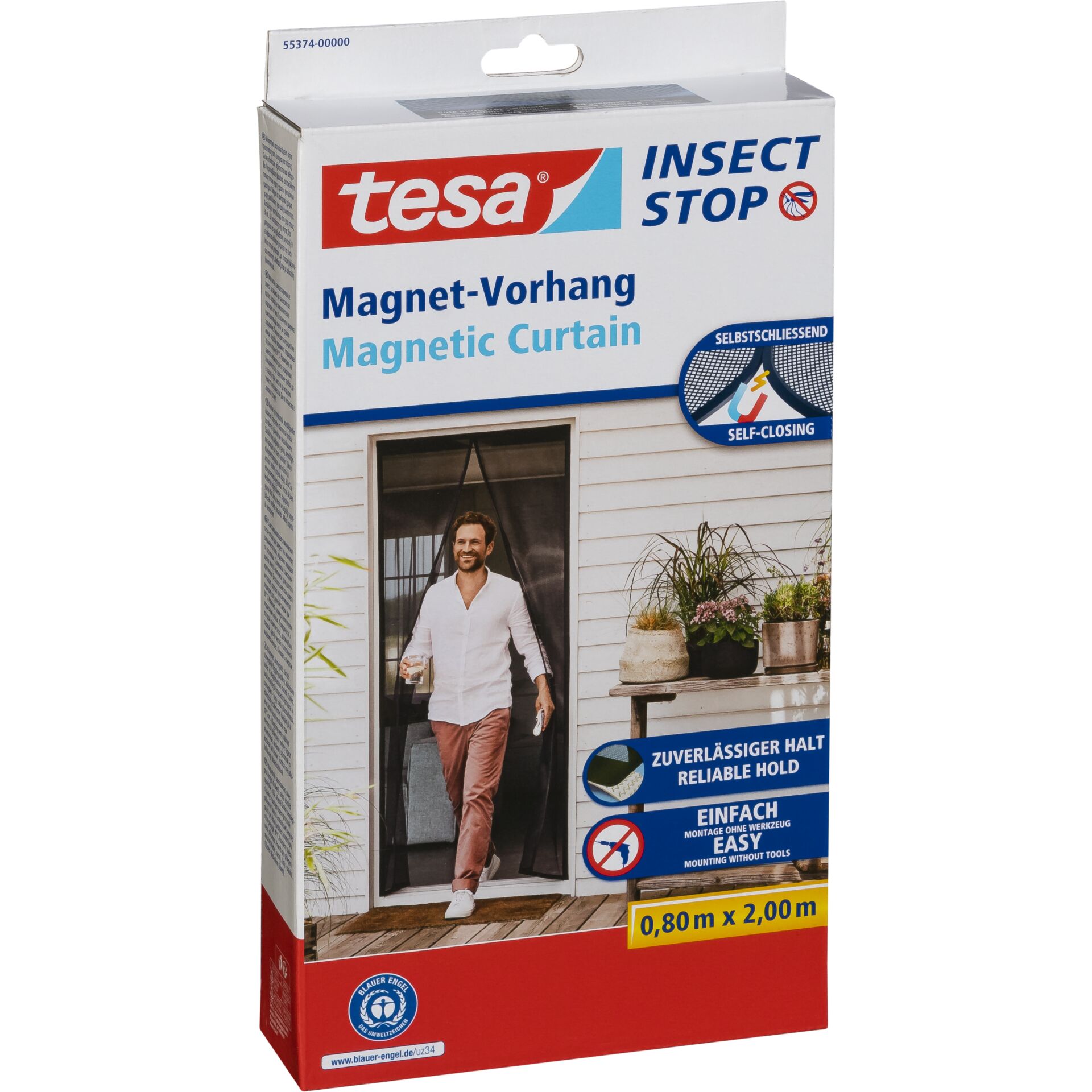 Tesa Fliegengitter Magnetvorhang 0,8x2,0m anthrazit 55374 894273_00