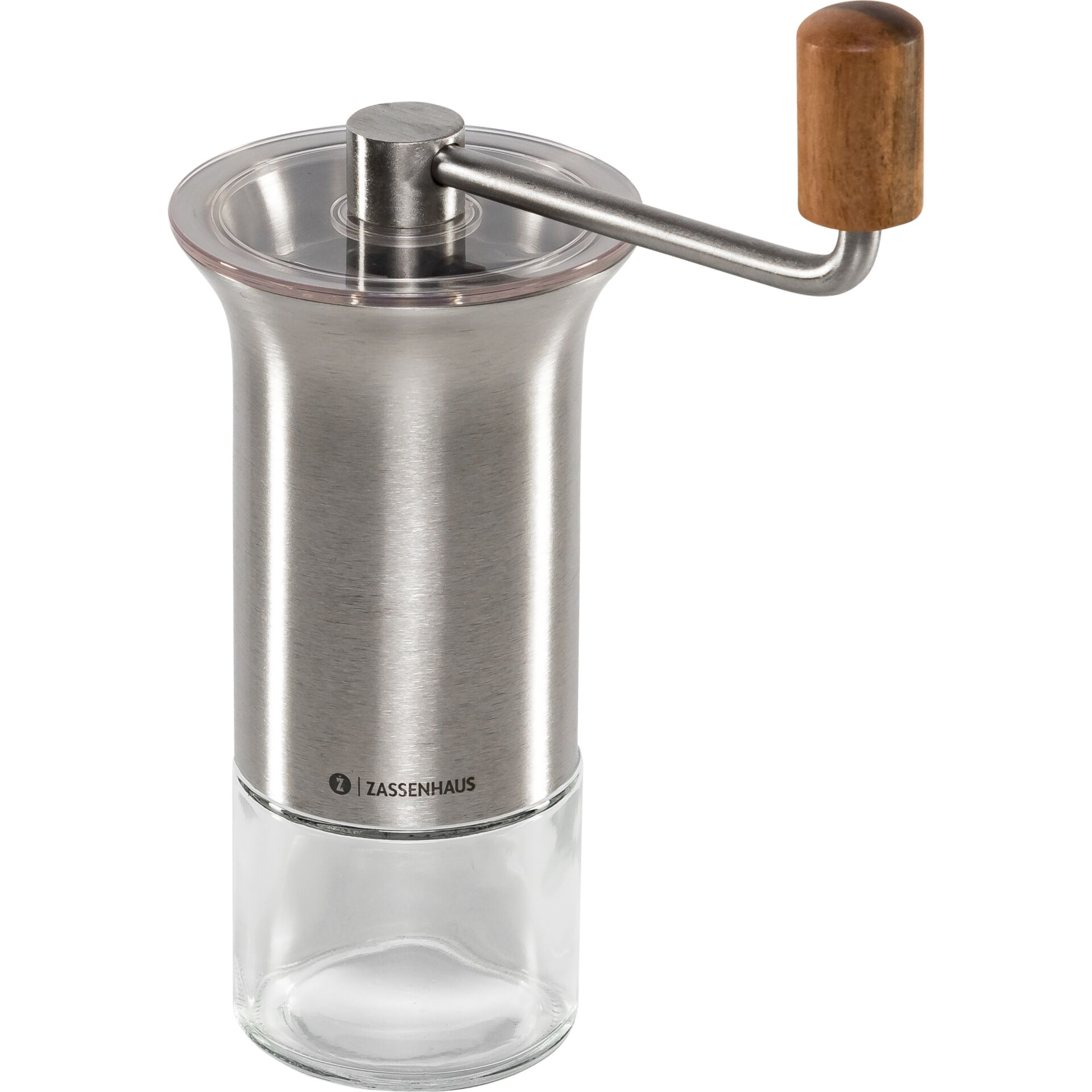 Zassenhaus Kaffeemühle BARISTA Edelstahl / Glas