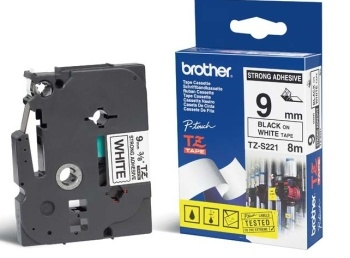 Brother TZ-S221 Schwarz auf weiss TZ Etiketten erstellendes Band