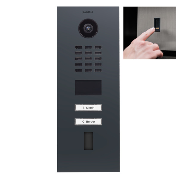 DoorBird D2102FV EKEY IP Video Türstat. V2A Edelstahl RAL7016