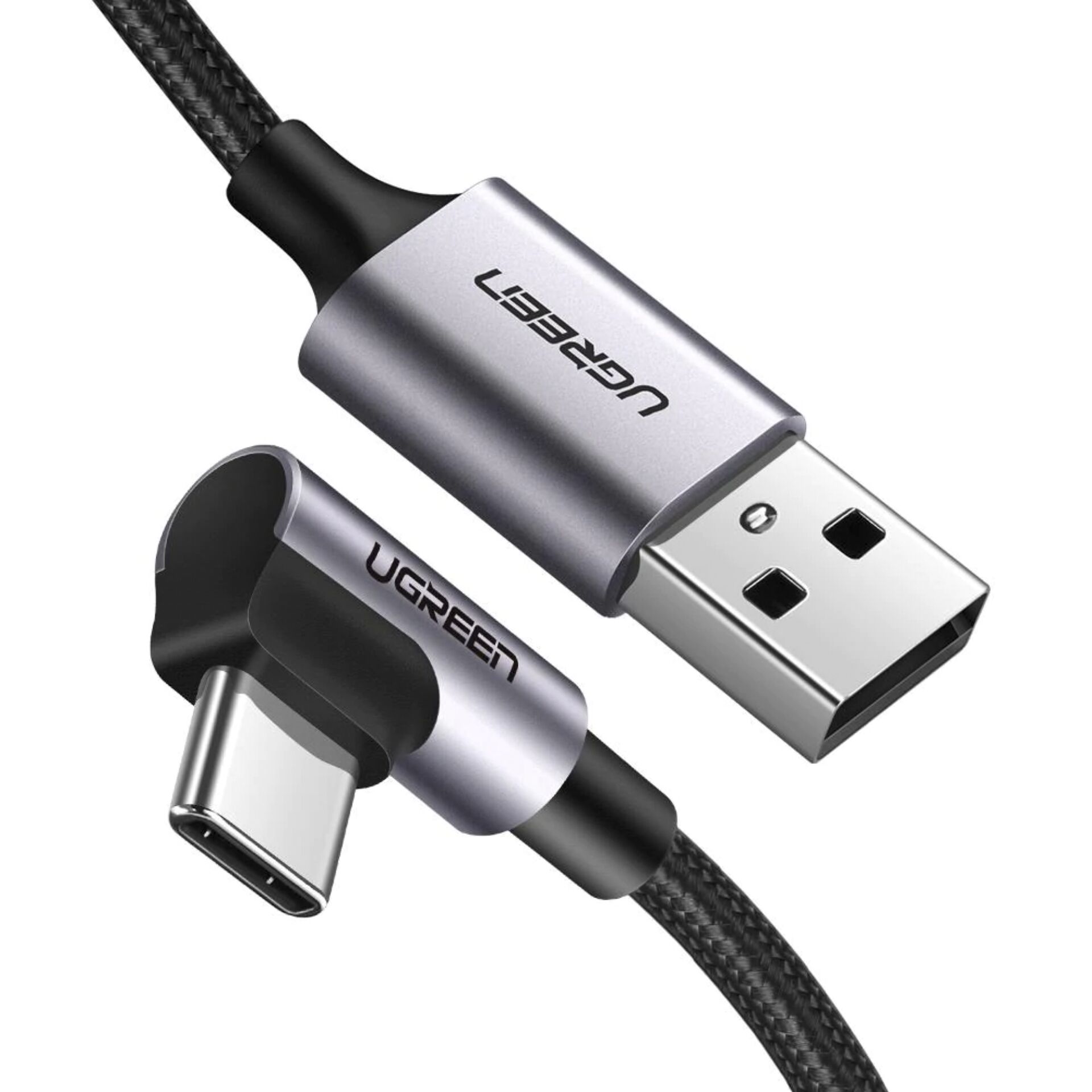 UGREEN Angled USB-C To USB-A Data Cable Black 2M 730578_00