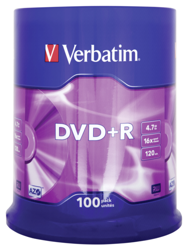 1x100 Verbatim DVD+R 4,7GB