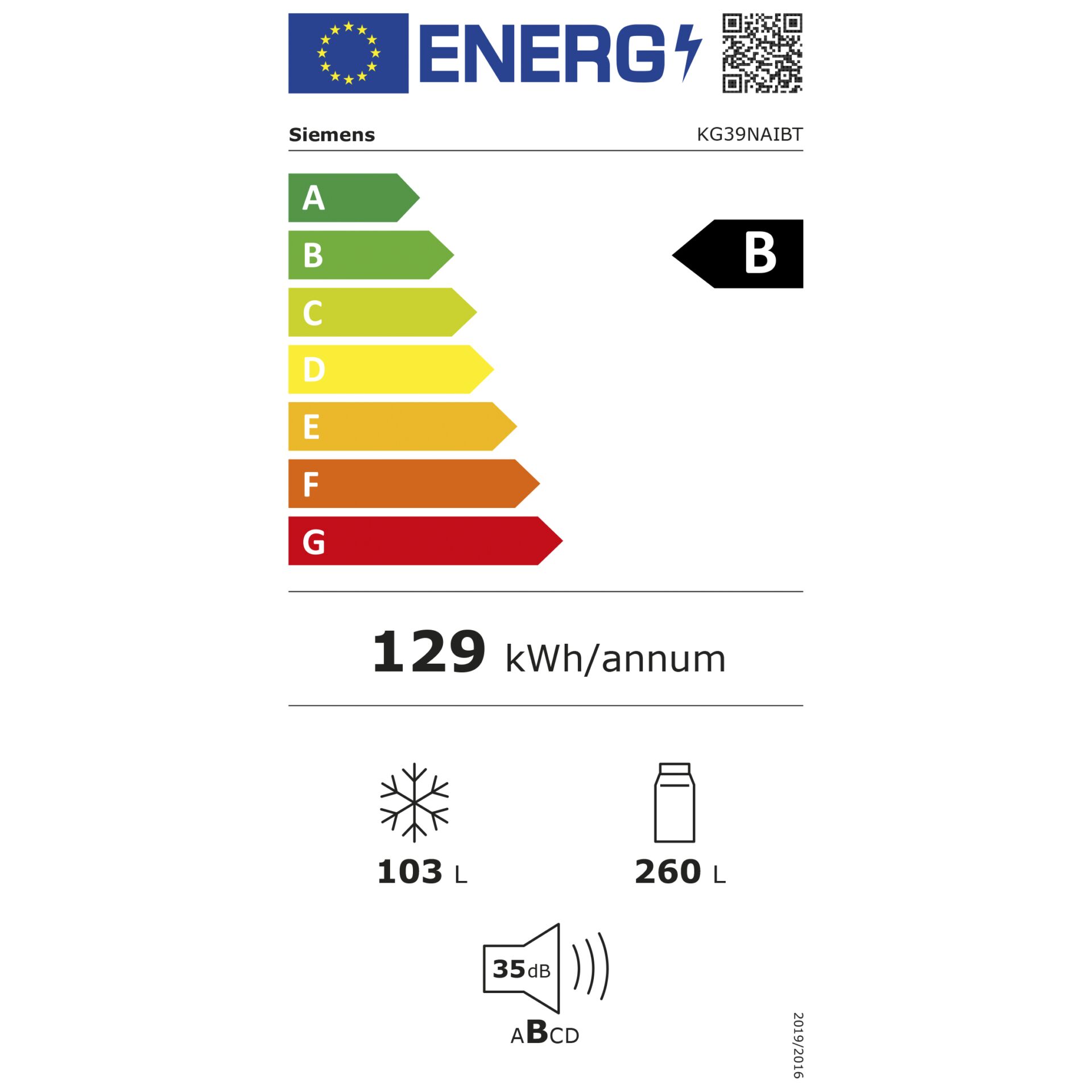 Siemens KG39NAIBT Stand-Kühl-Gefrierkombination