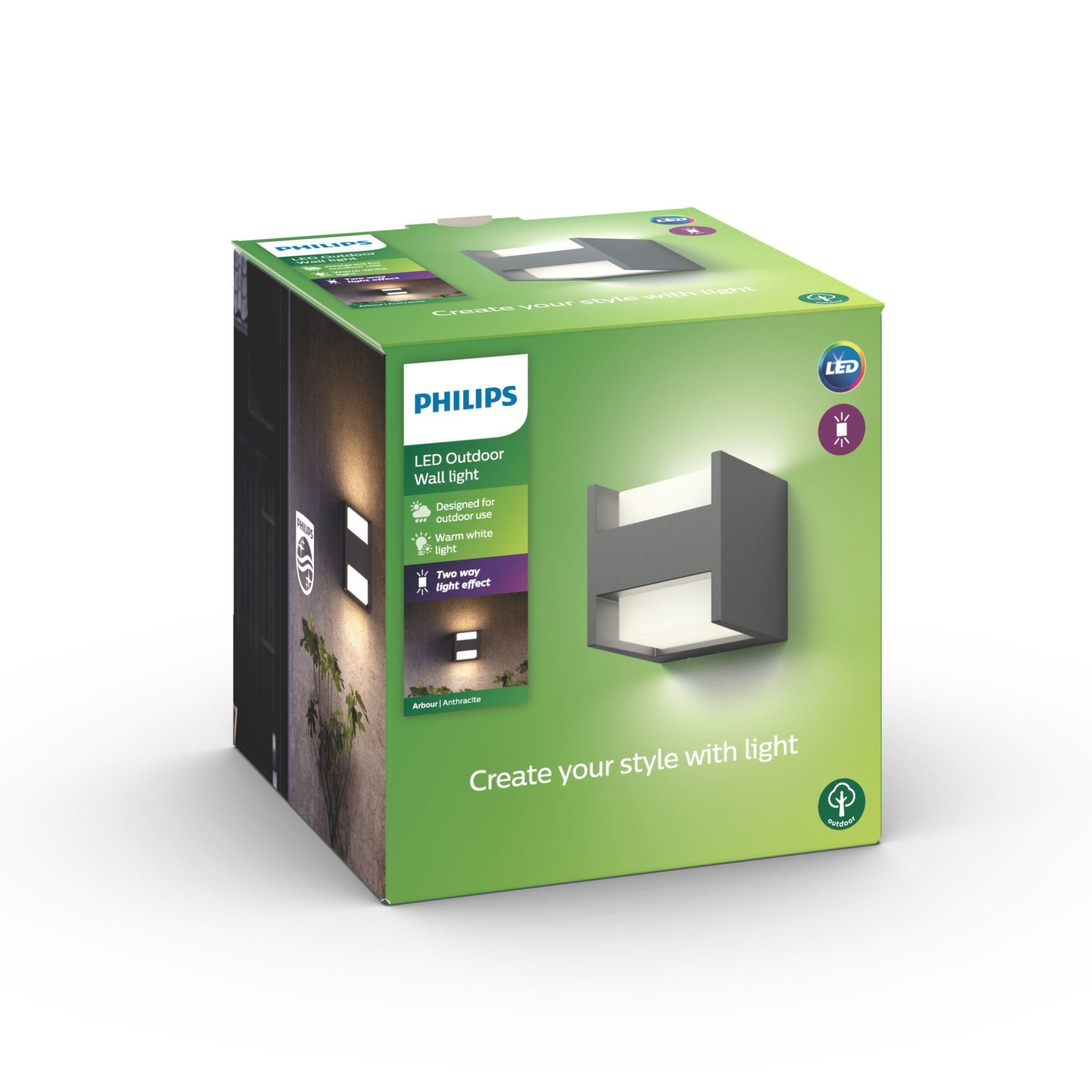 Philips myGarden LED Wandleuchte Arbour 800lm Anthrazit 31092969_9724119502