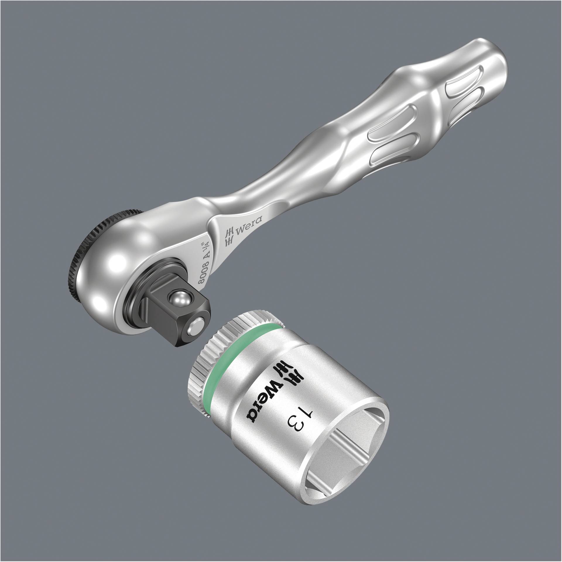 WERA 8008 A Zyklop Mini 3 Knarre mit 1/4  -Antrieb 541200_02