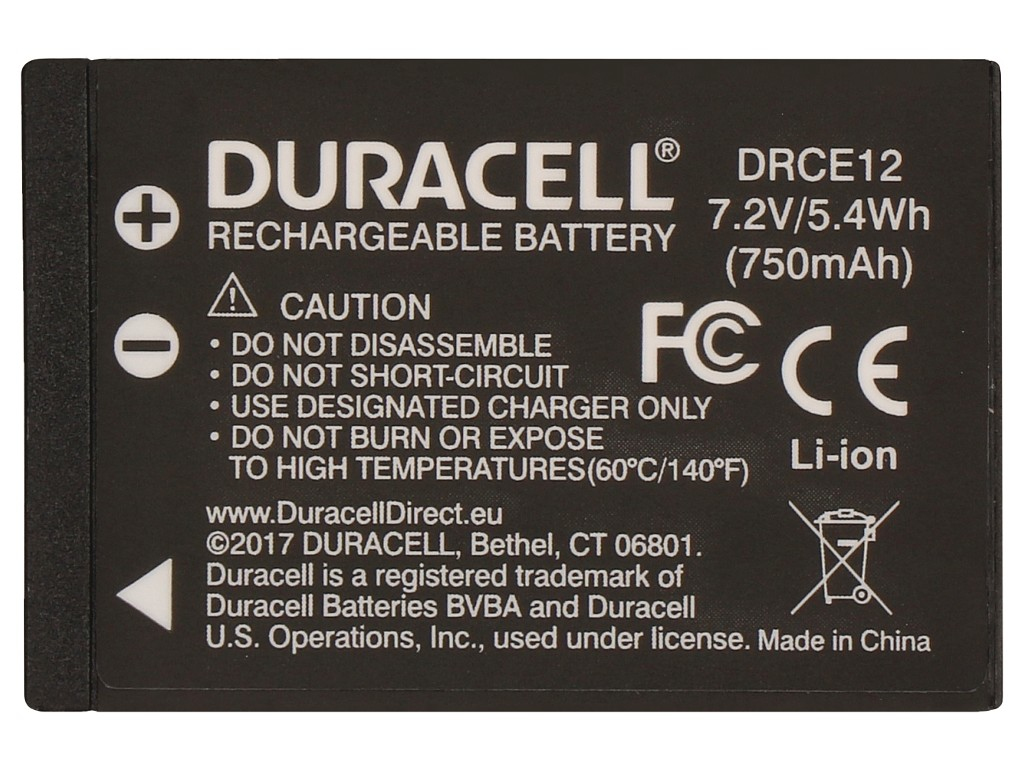 Duracell DRCE12 Kamera-/Camcorder-Akku Lithium-Ion (Li-Ion) 750 mAh