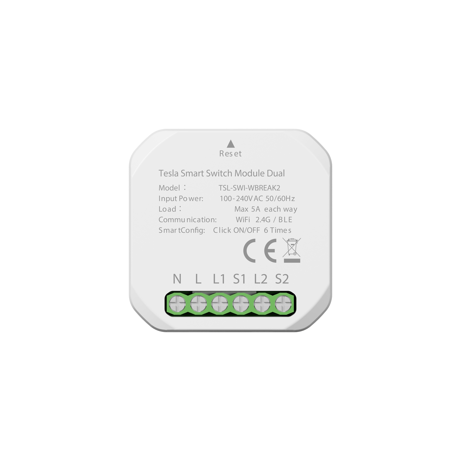 TESLA Smart Home Smart Switch Module Dual WLAN