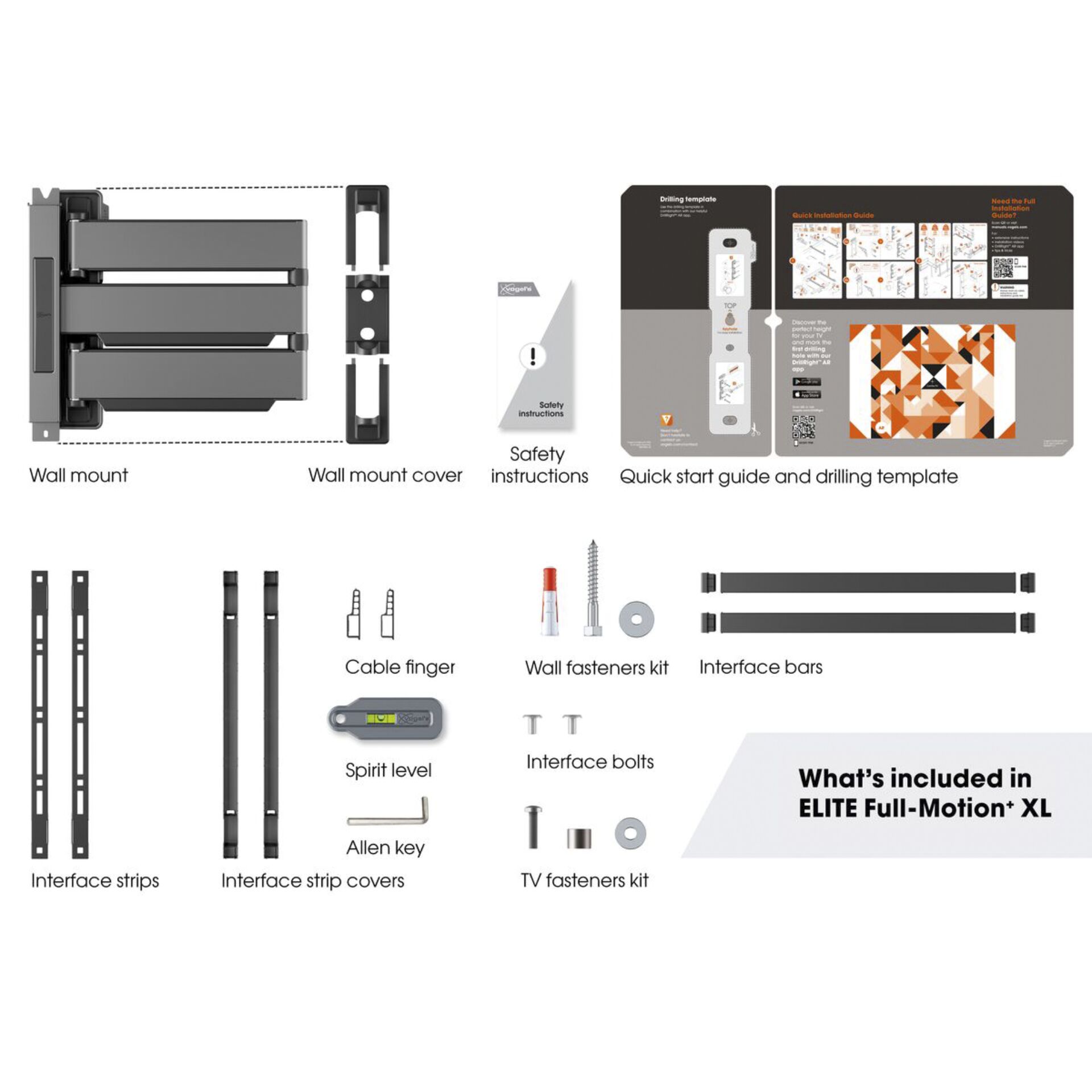 Vogels ELITE TVM 5845 schwarz Schwenkbare TV-Wandhalt. 55-100