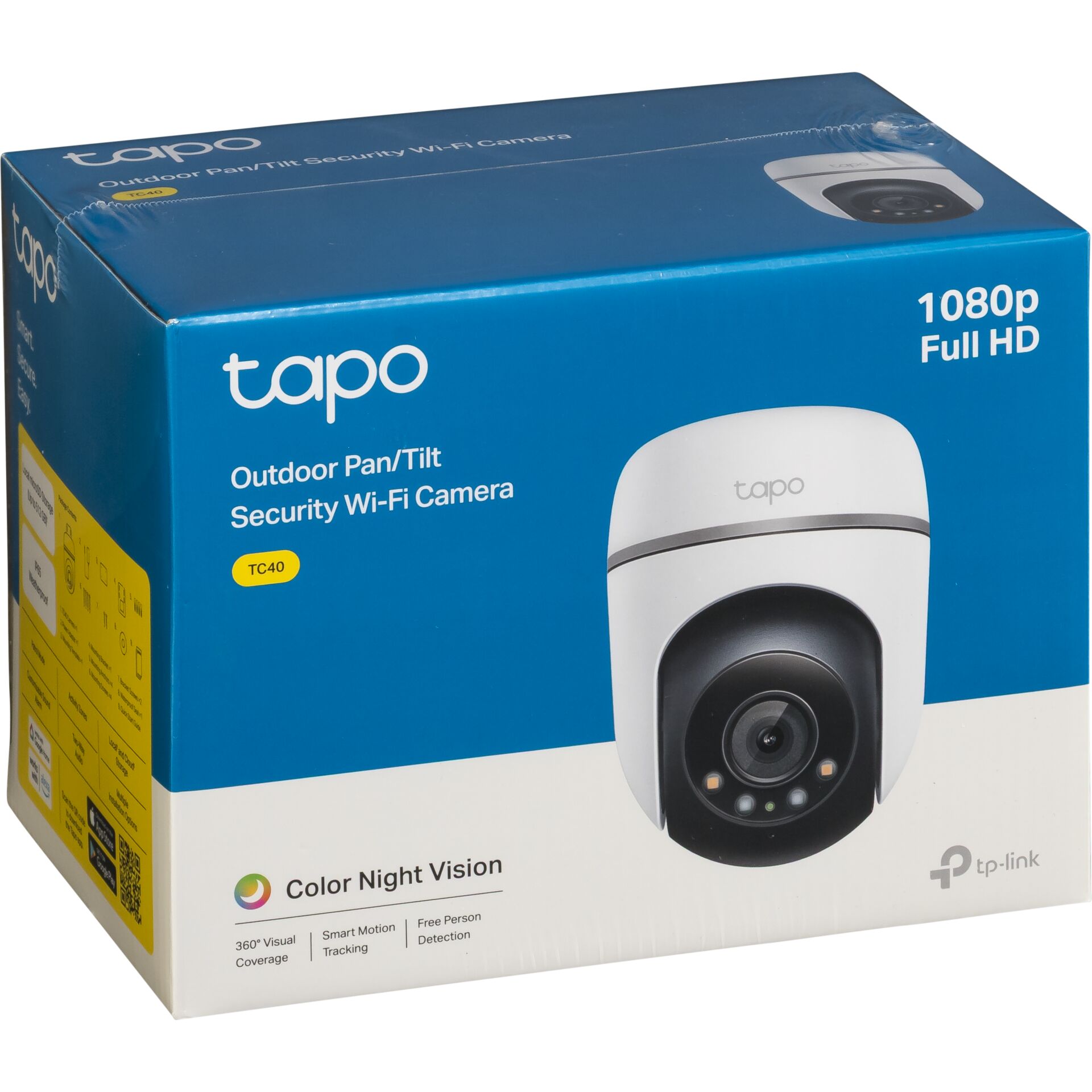 Verpackung der Tapo Outdoor Pan/Tilt Sicherheitskamera TC40 mit 1080p Full HD