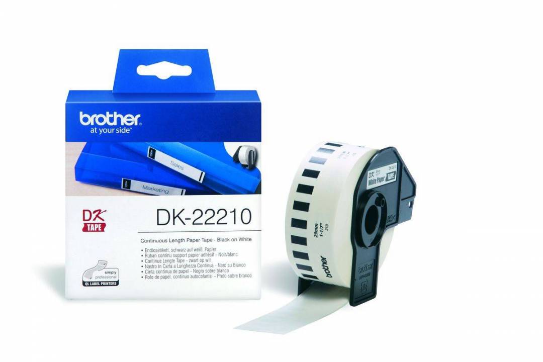 Endlos-Etiketten DK-22210 weiß, 29mm x 30,48m