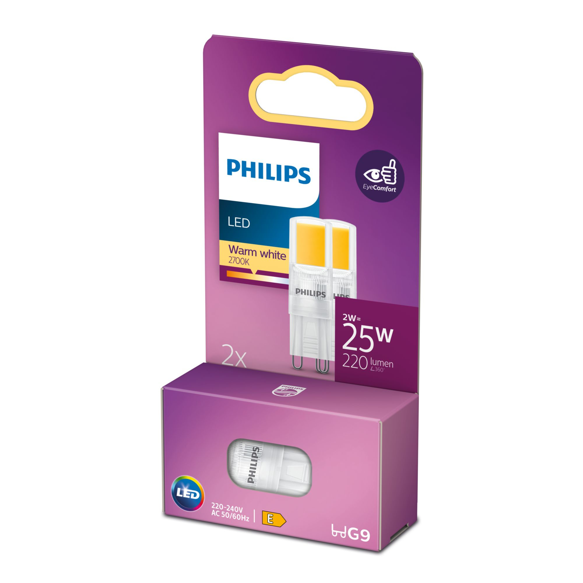 Philips LED Standard Brenner 25W G9 Warmweiß non-dim 2erP