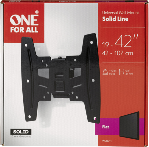 One for All TV Wandhalterung 42 Solid Flat