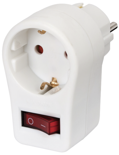Brennenstuhl Steckdosenadapter Zwischenstecker + Schalter weiß