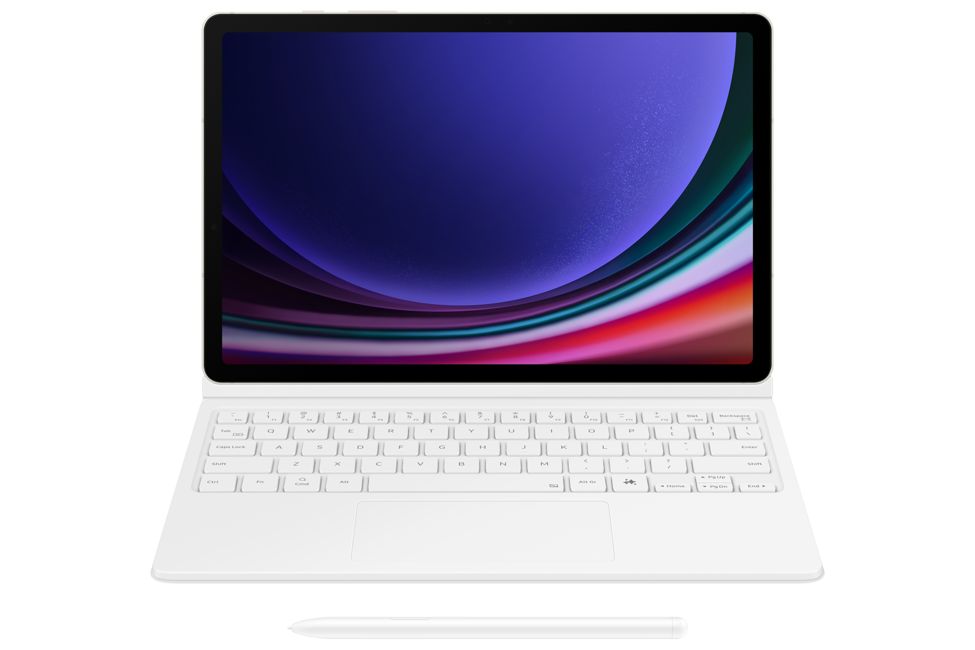 Samsung Book Cover Keyboard für Galaxy Tab S9/9 FE White cd008eb8b772e0eea0eb6b03cacb21ac6d9a4db7