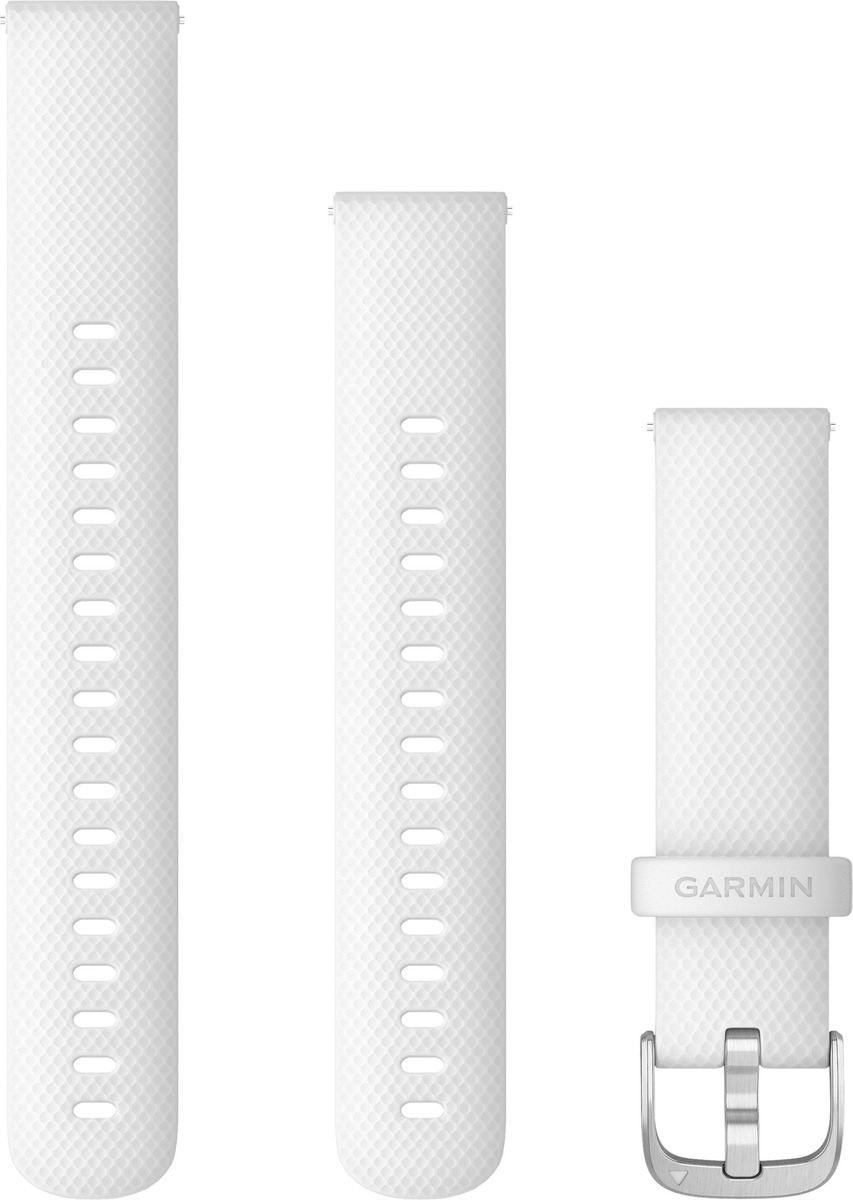 Garmin Ersatzarmband Silikon 18mm Weiß/Silber Schnalle