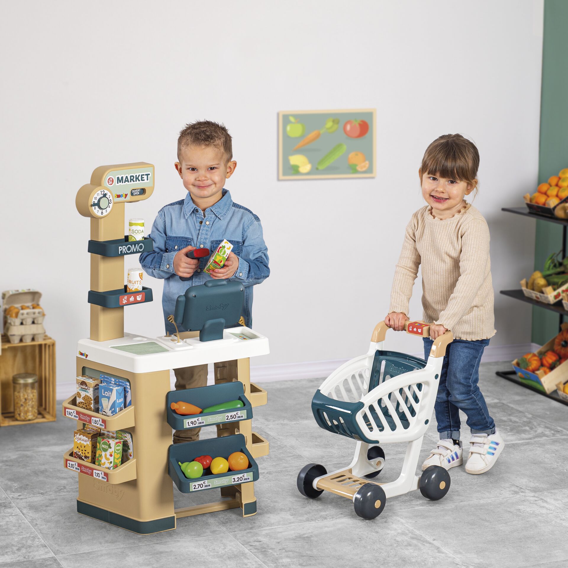Smoby Supermarkt mit Einkaufswagen        Modell 2023 812618_03