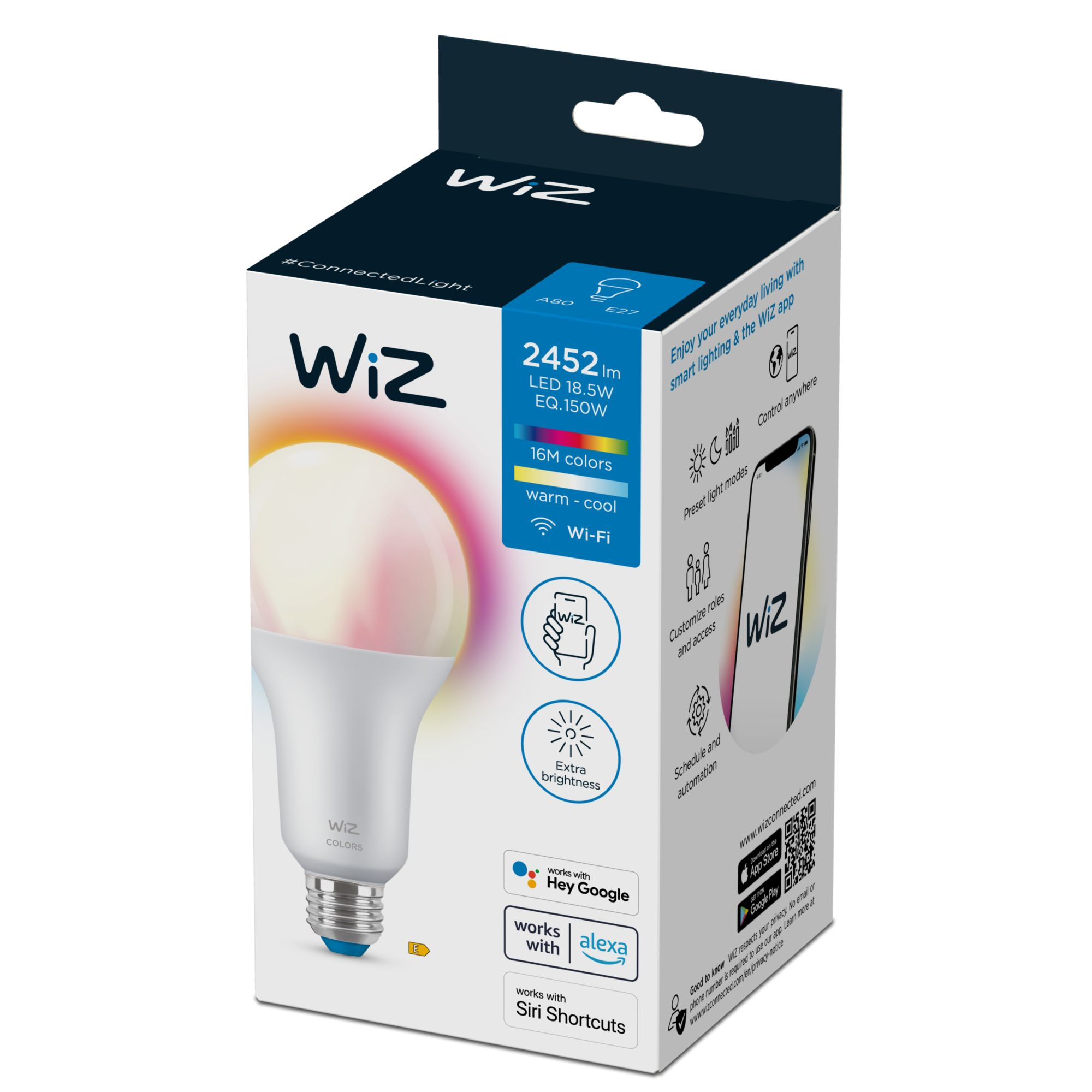 WiZ White&Color 150W E27 Standardform Tunable matt Einzelpack 100026584_0889648984