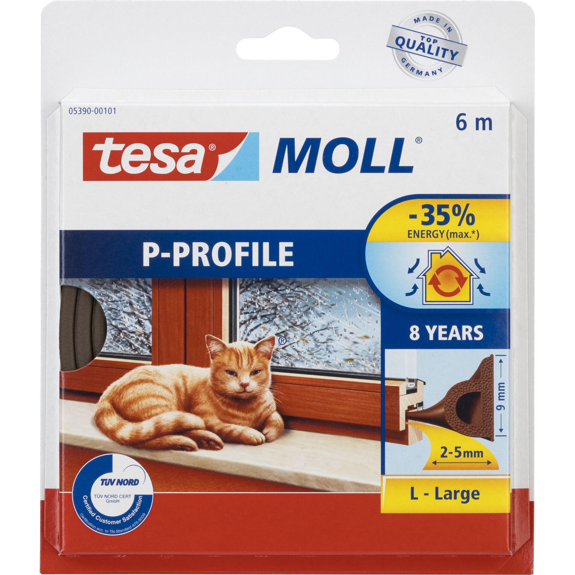 Tesa Dichtband 6m x 9mm P-Profile braun 05390 856235_00