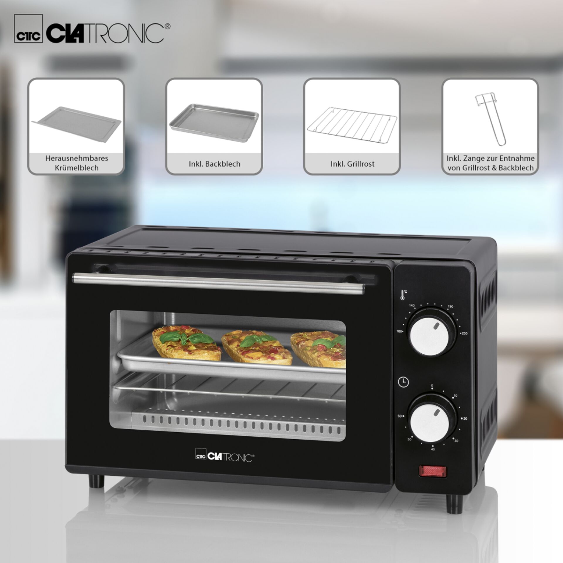 Clatronic MB 3746 schwarz Minibackofen