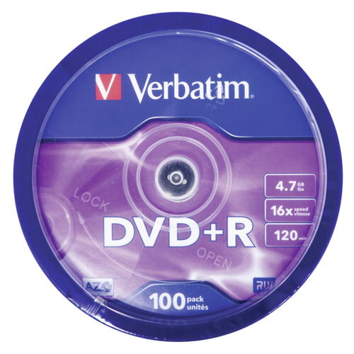 1x100 Verbatim DVD+R 4,7GB