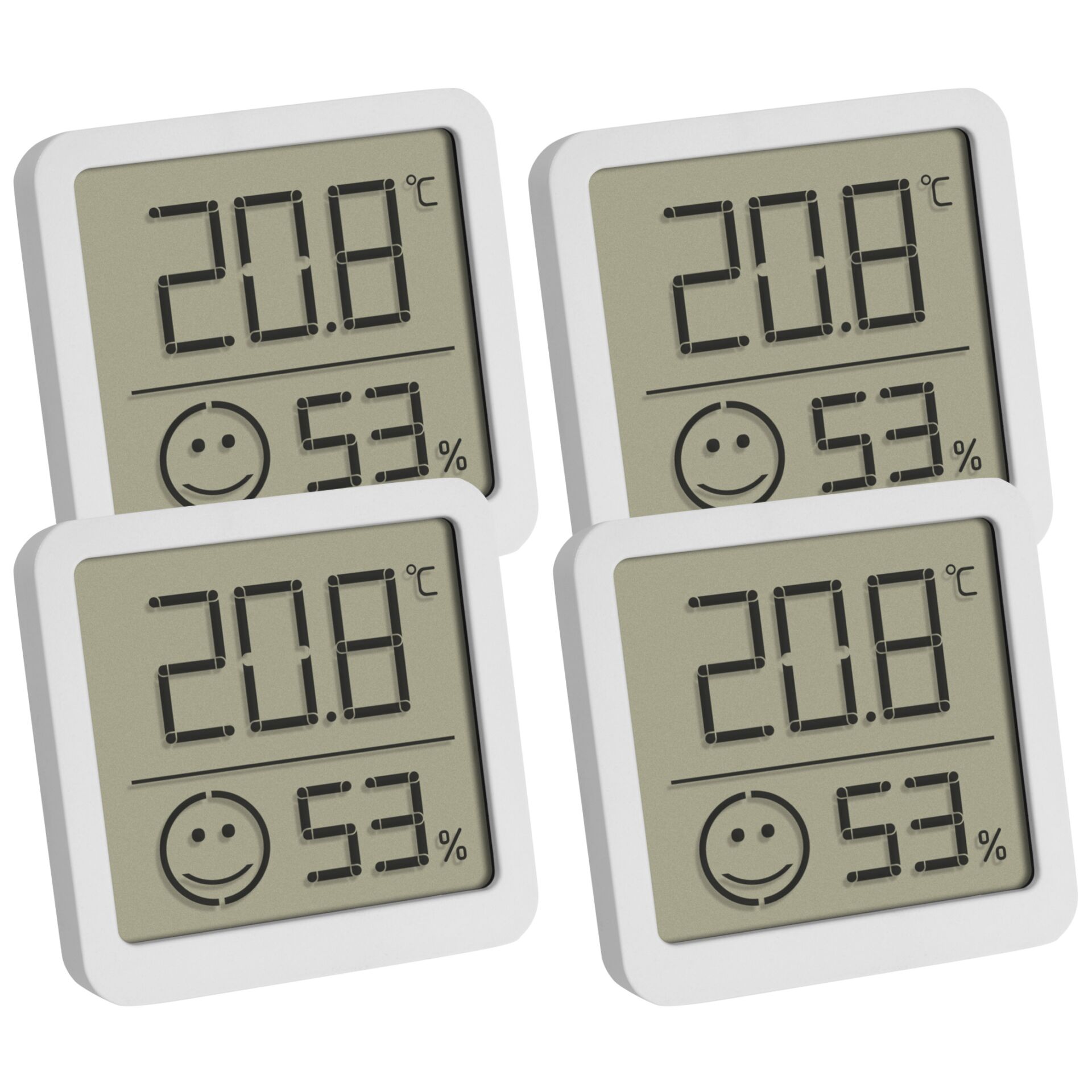 TFA 30.5053.02.04   4er Set weiß Digitales Thermo Hygrometer