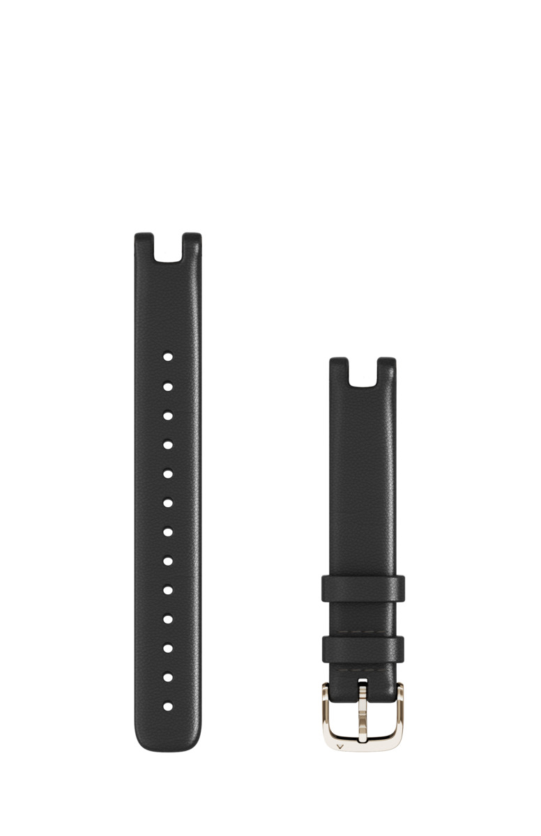 Garmin Wechselarmband Lily 14mm ital. Leder Schwarz/Elfenbein