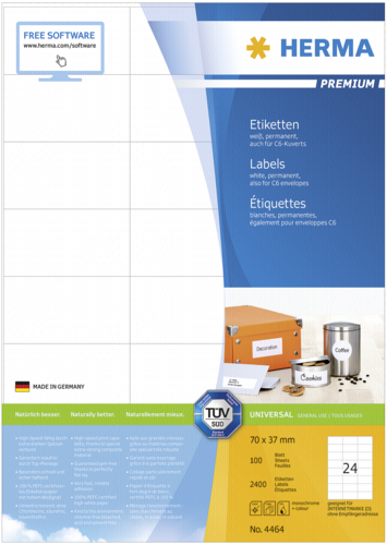 Herma Prem. Etiketten weiß 70x37