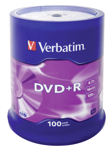 1x100 Verbatim DVD+R 4,7GB