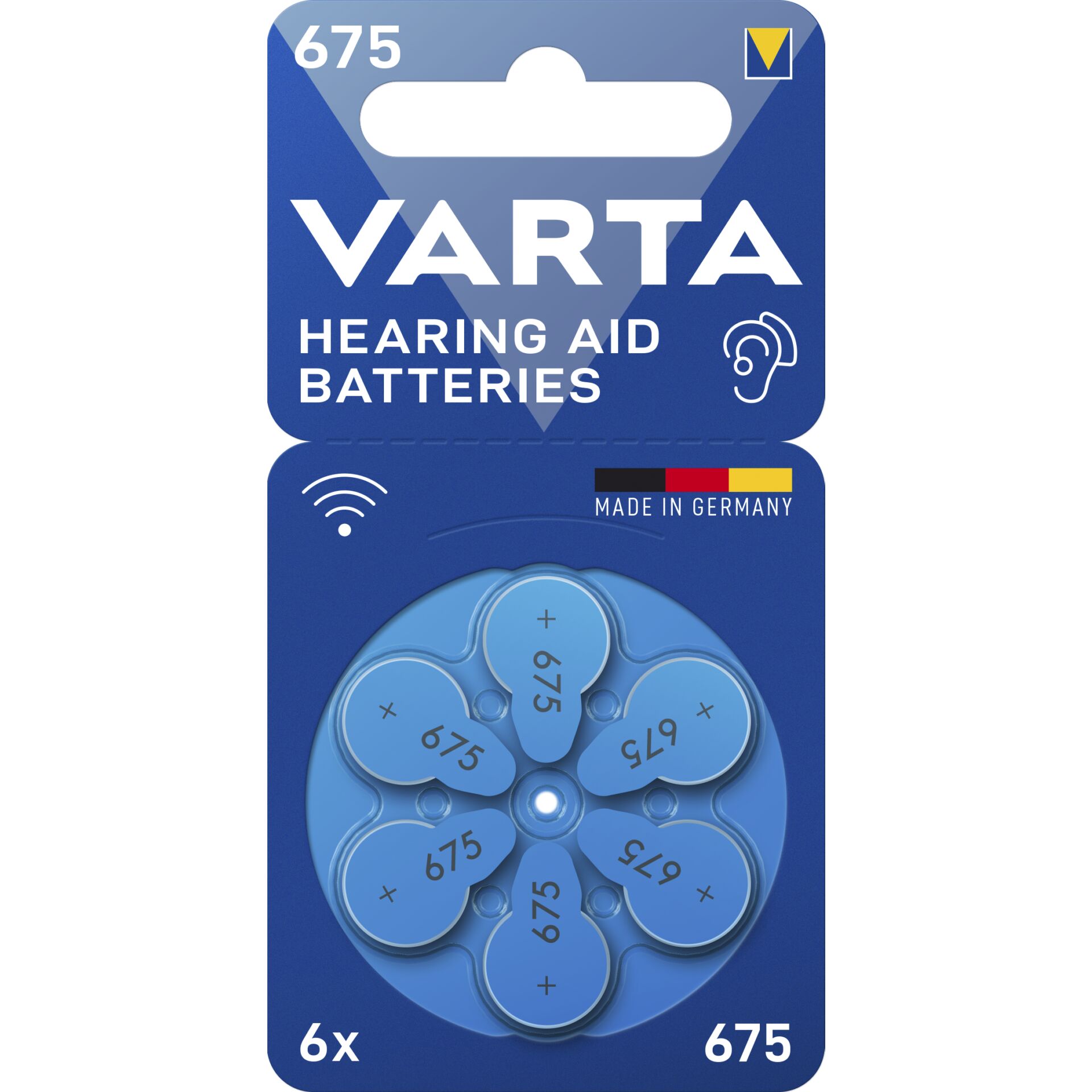 1x6 Varta Hearing Aid Batter.675 Hörgeräte Batterien  24600101416 824560_00