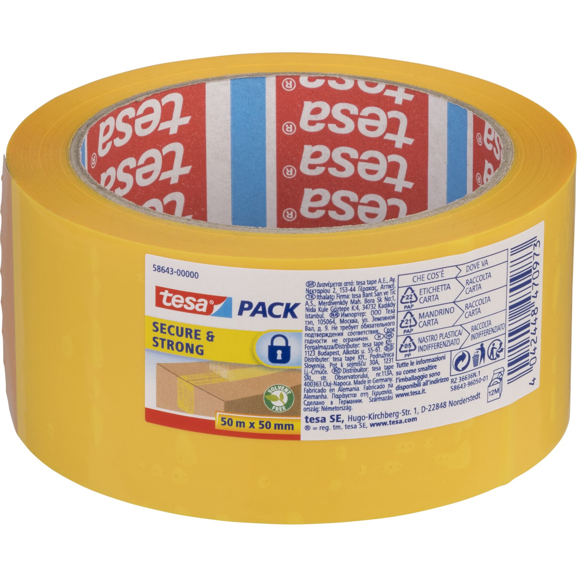 Tesa Packband 50m x 50mm Secure&strong gelb 58643 856221_00