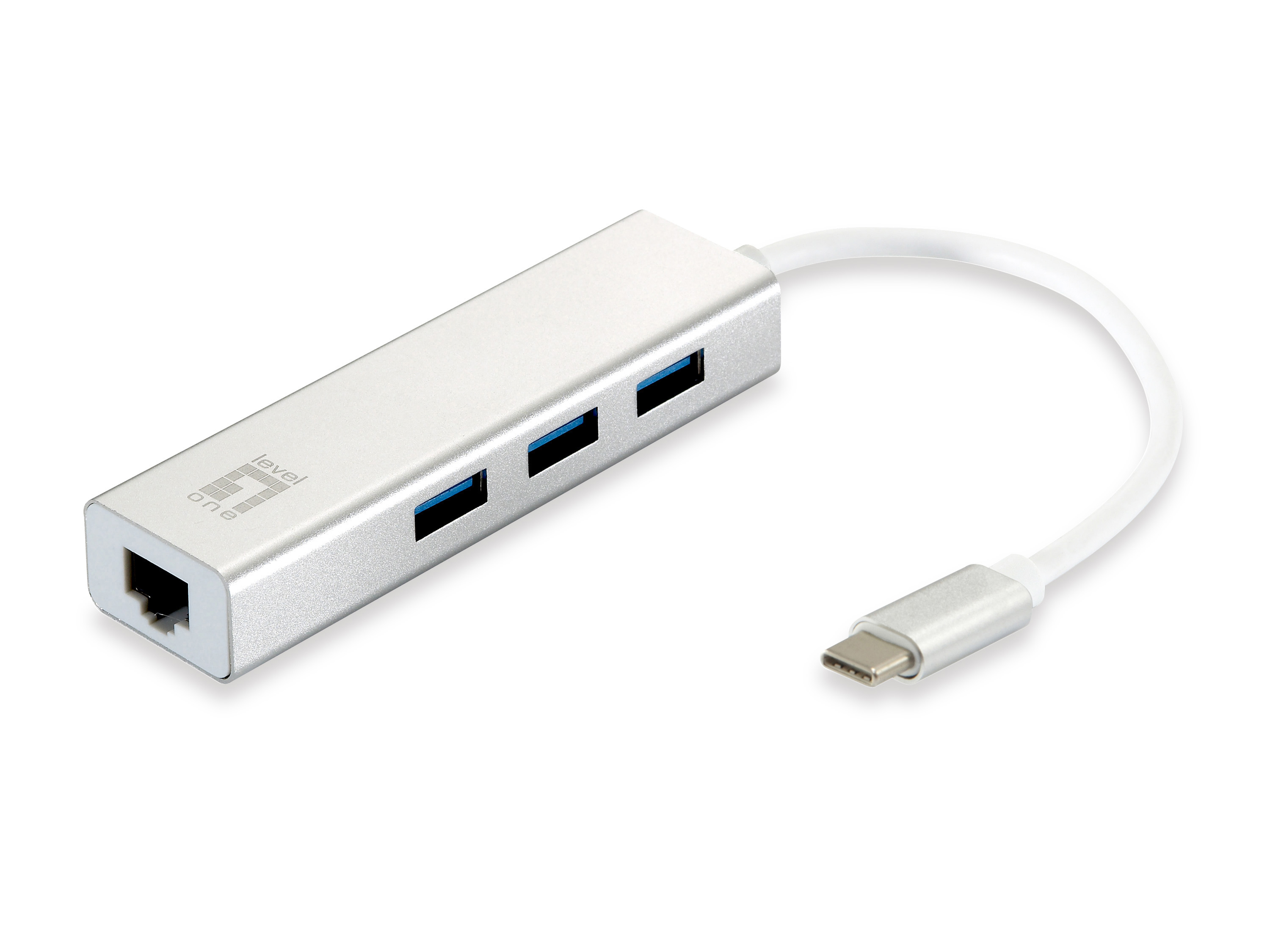 LevelOne Gigabit USB-C Netzwerkadapter mit USB Hub
