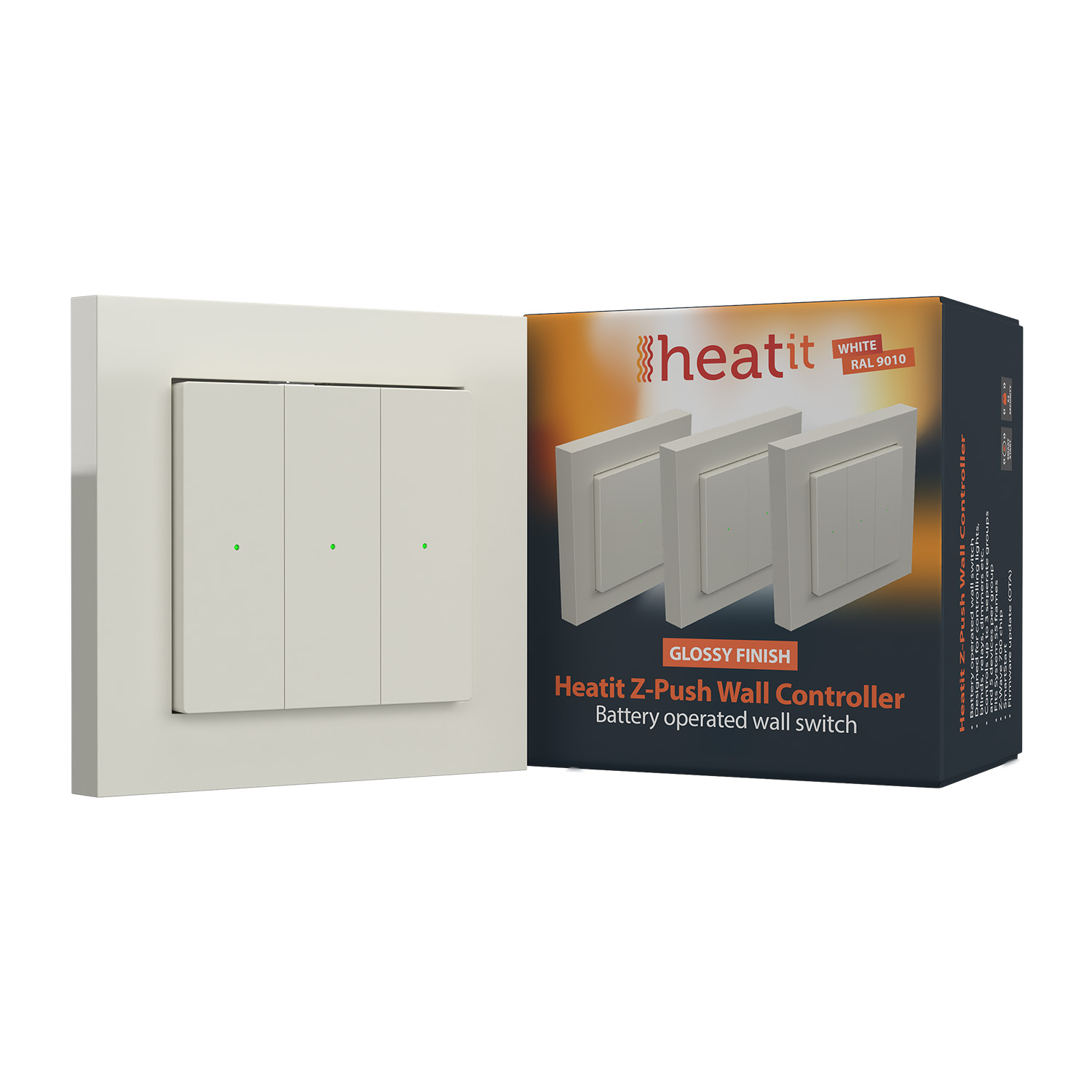 Heatit Z-Push Wall Controller Z-Wave 700er Serie (Weiß RAL 9010 G)