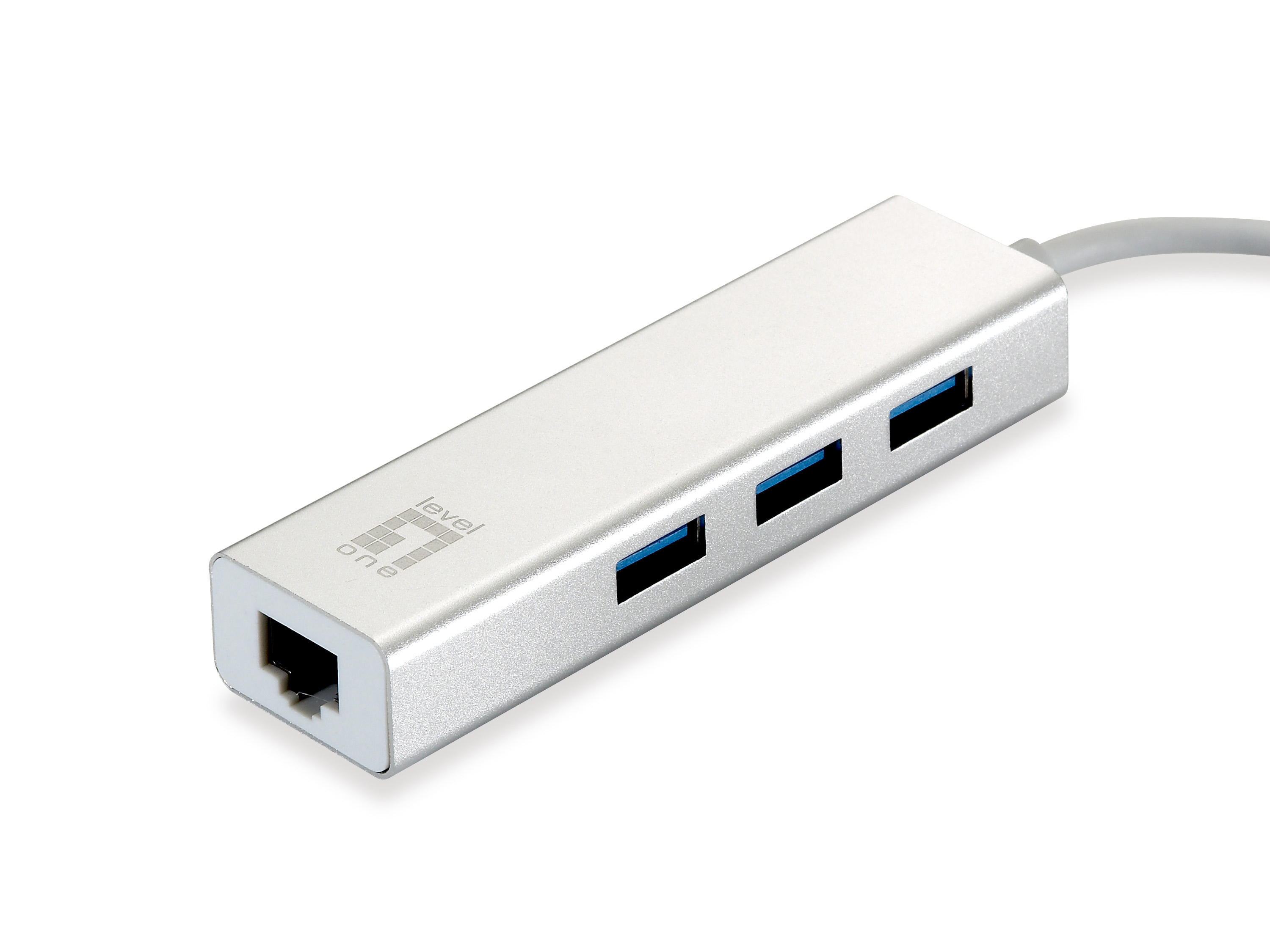 LevelOne Gigabit USB-C Netzwerkadapter mit USB Hub