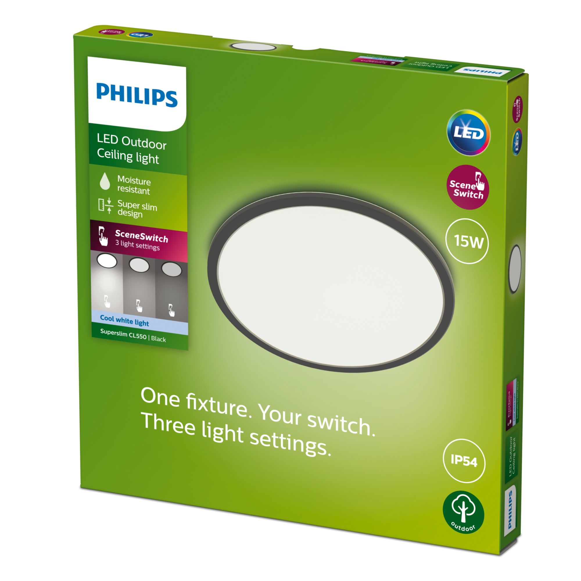 Philips Superslim Ceiling 15W 4000K Schwarz 96138074_6321597667