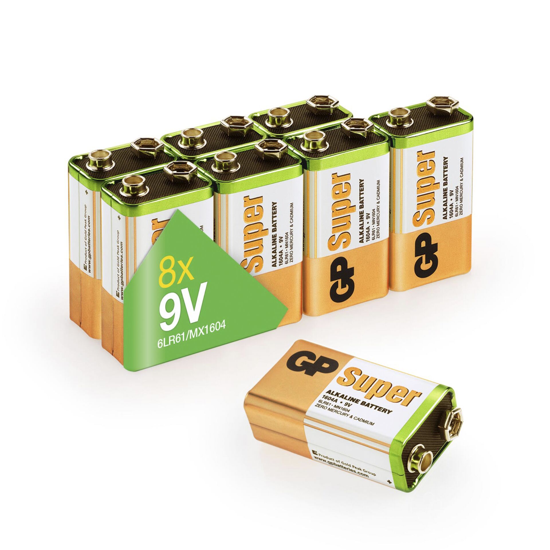 1x10 GP Super Alkaline 9V-Block 6LR61 Bulk Box      030E1604ALB8