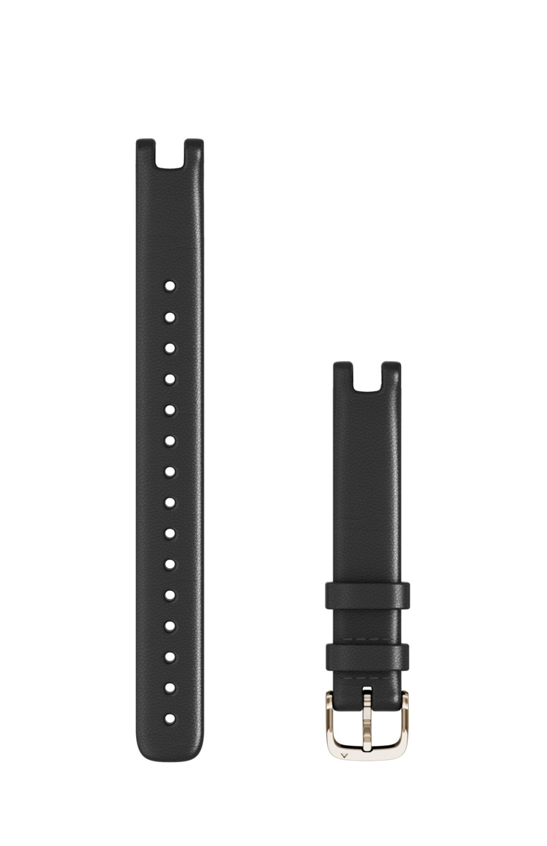 Garmin Wechselarmband Lily 14mm ital. Leder Schwarz/Elfenbein