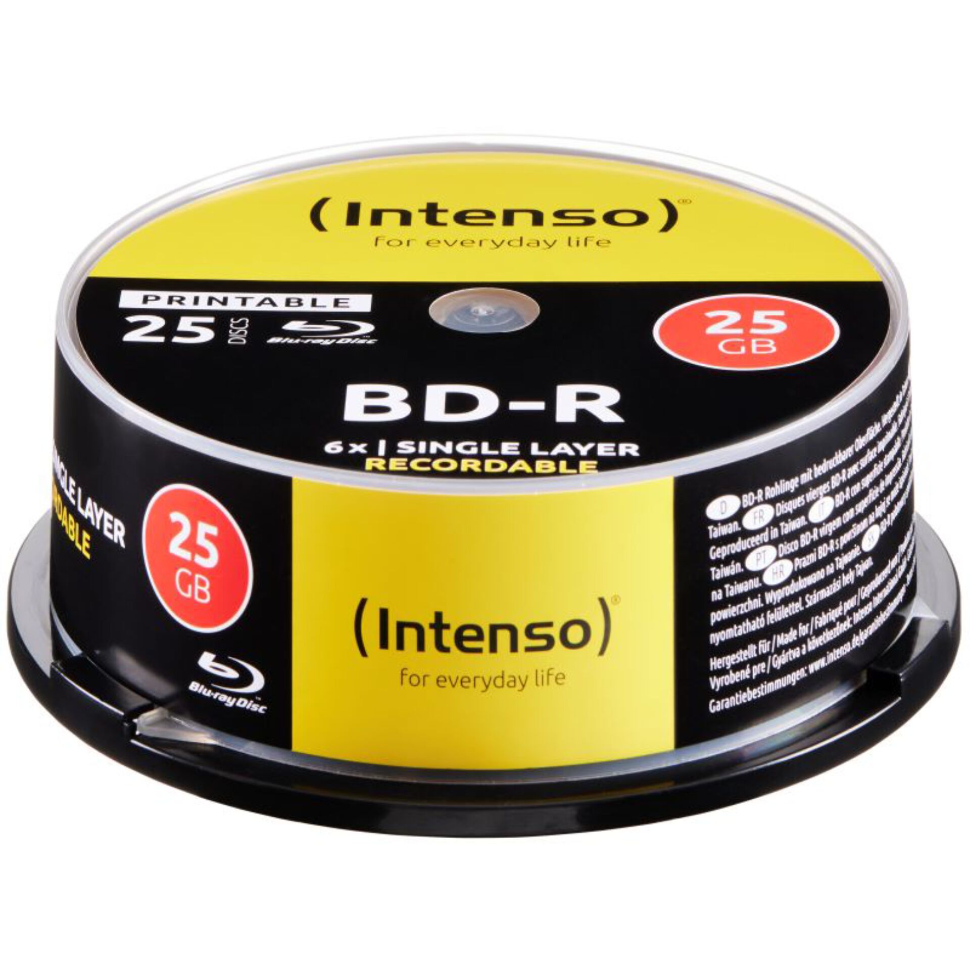 1x25 Intenso BD-R 25GB printable 6x Speed, Cakebox 826100_00