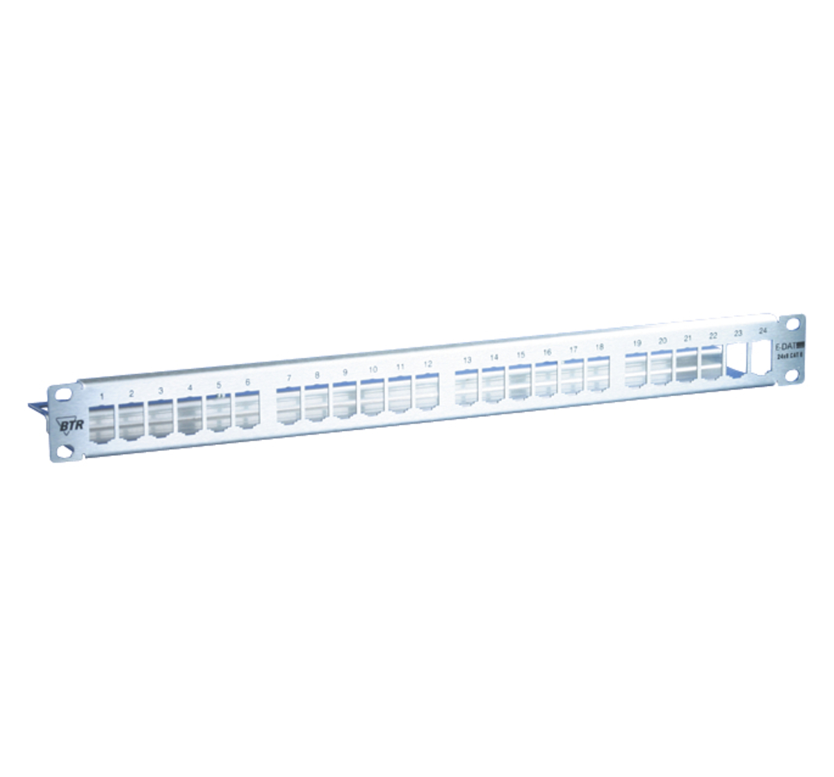 Modul 19 Zoll Modulträger 1HE 24 Port Edelstahl, unbestückt