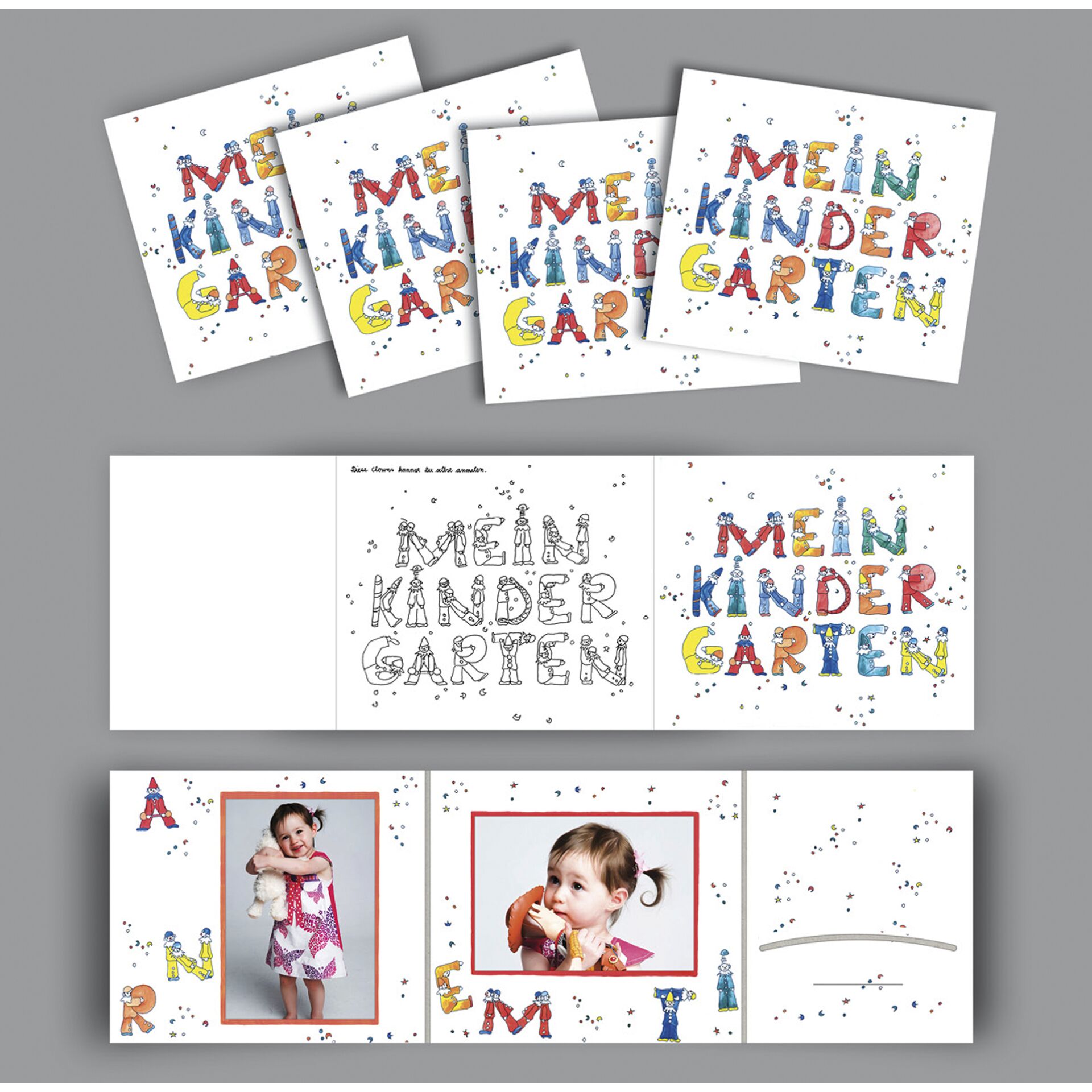 1x25 Daiber  Clowns-Mein Kinder- Garten  Kinder Portraitmappen 815988_01