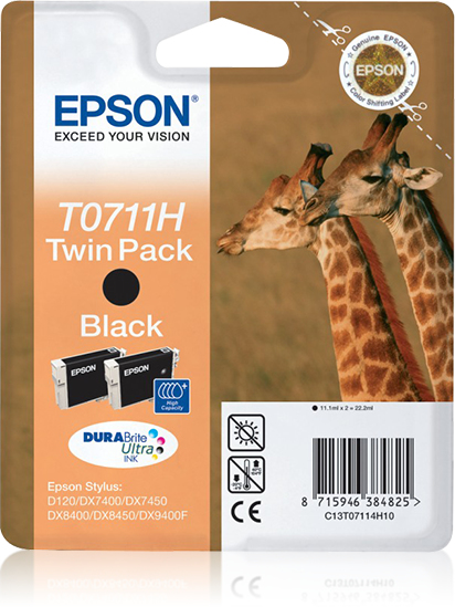 Epson Tintenpatrone T0711H Schwarz Doppelpack -2x 11,1 ml- 1206417_1722458241